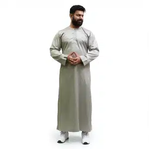 Omani Light Green Men’s Satin Thobe