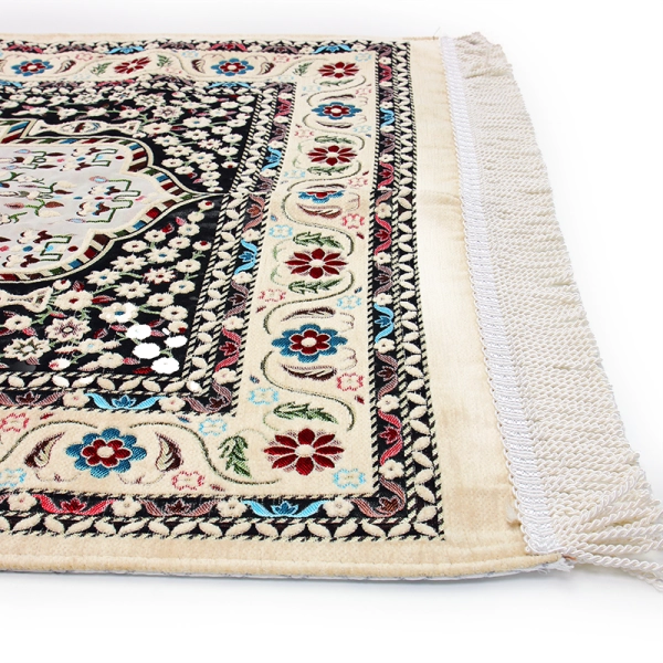 beige traditional design Muslim prayer mat