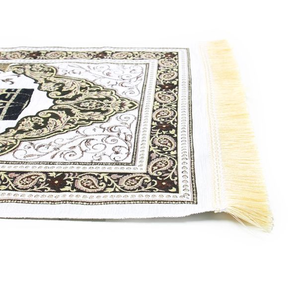 Beige And Brown Kaaba Design Prayer Rug