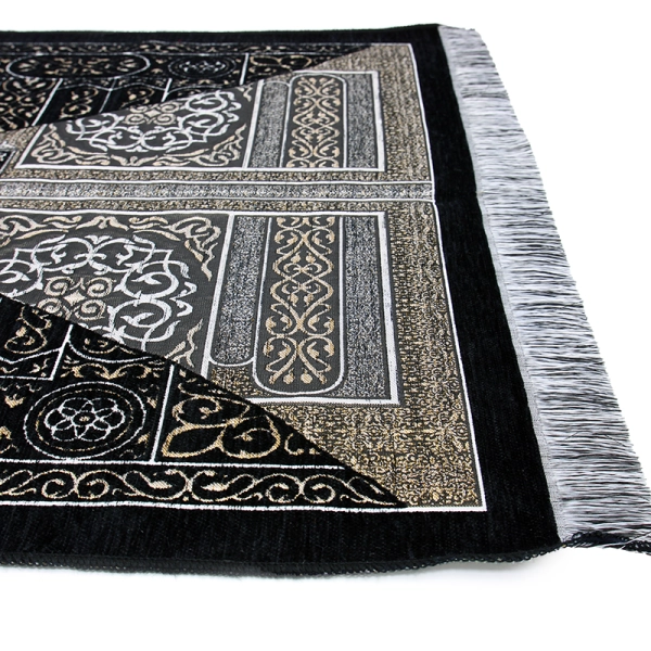 Black Kaaba Door Design Prayer Mat