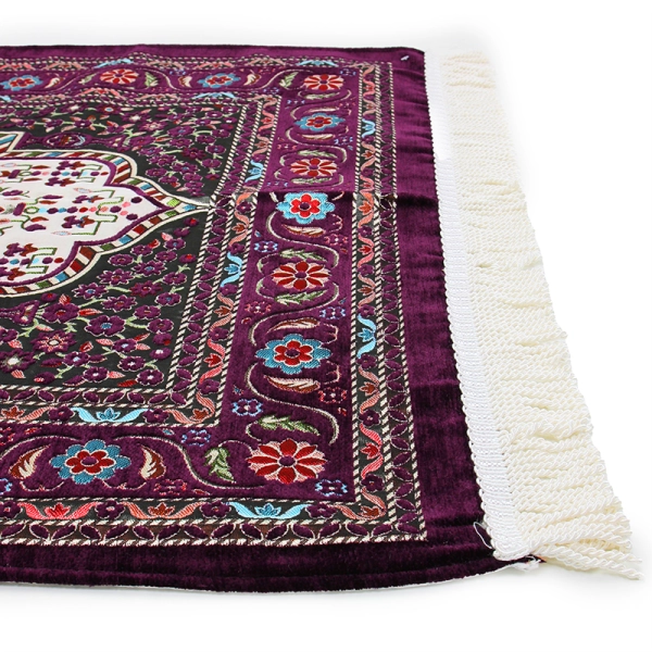 purple traditional design Muslim prayer mat