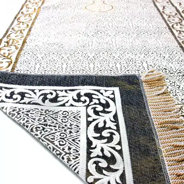 Beige And Brown Muslim Prayer Rug