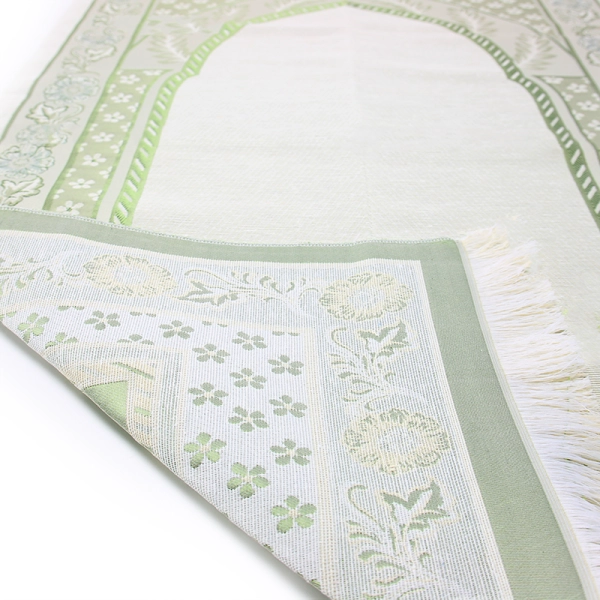 Beige And Green Prayer Mat