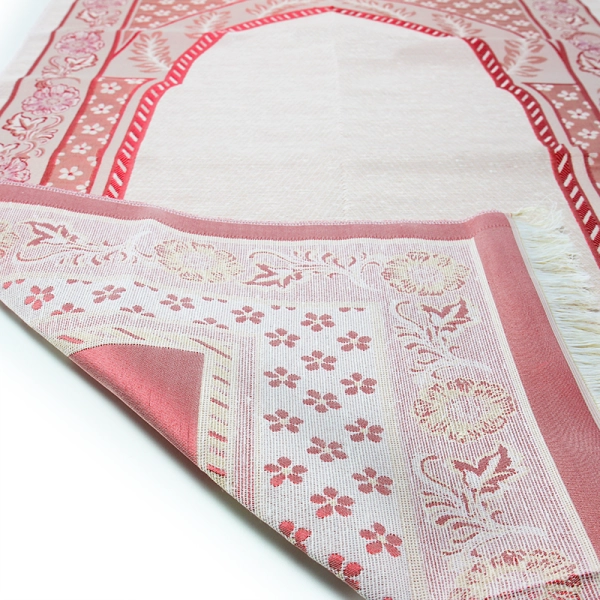 Beige And Pink Muslim Prayer Mat