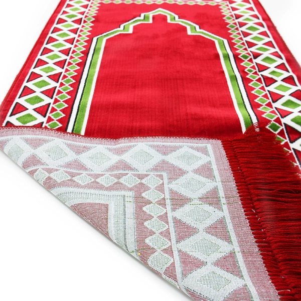 red and white prayer rug