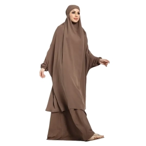 Two Piece Mocha Muslim Jilbab