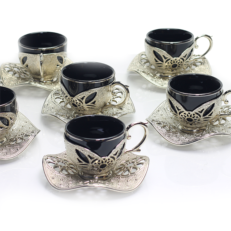 silver and black fusion coffee set