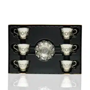 Silver & White Six Piece Coffee Set