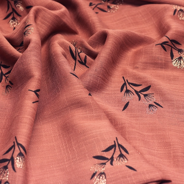 Peach Shimmer Printed Muslim Hijab