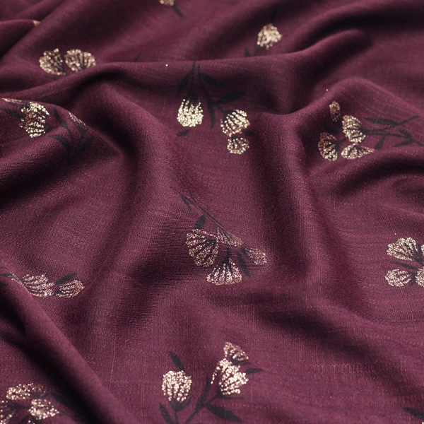 Printed Dark Maroon Muslim Hijab