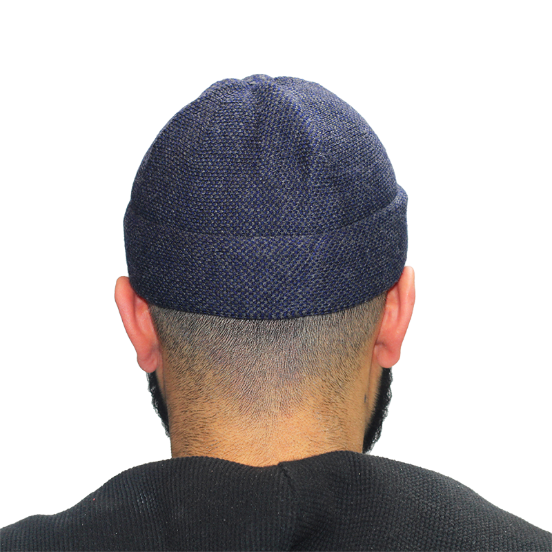 Navy Two Tone Prayer Cap for Muslim Men