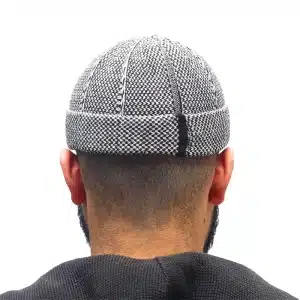 Black Two Tone Prayer Cap for Muslim Men