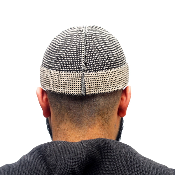 Black & Cream Prayer Cap for Muslim Men