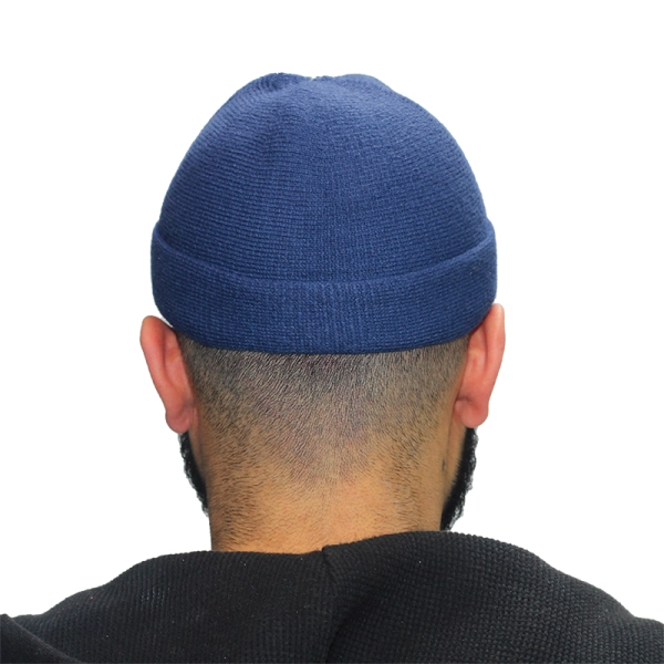 Dark Blue Two Layer Prayer Cap for Muslim Men