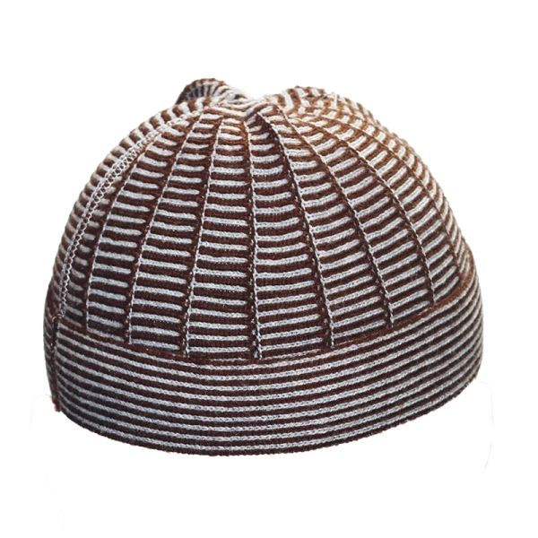 Men’s Two Tone Brown Lined Kufi