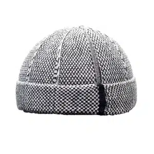 Men’s Two Tone Black Checkered Kufi