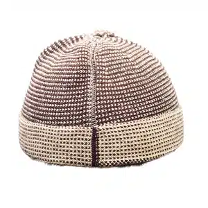 Men’s Two Tone Brown & Cream Checkered Kufi