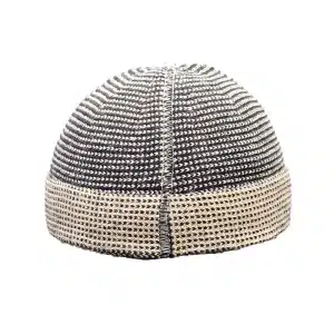 Men’s Two Tone Black & Cream Checkered Kufi