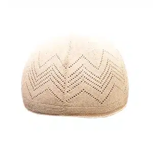 Men’s Knitted Cotton Cream Prayer Kufi