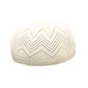 Men’s Knitted Cotton Light Cream Prayer Kufi