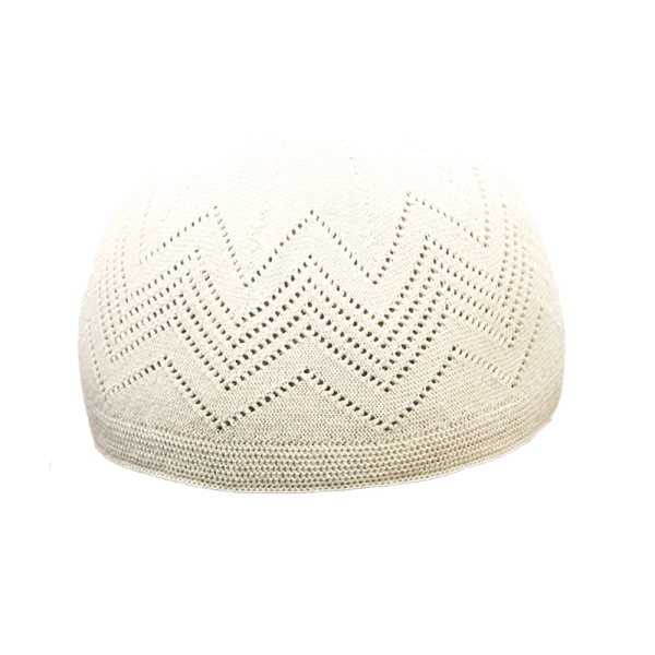 Men’s Knitted Cotton Light Cream Prayer Kufi