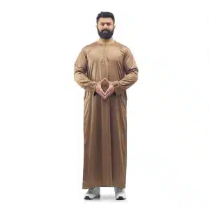 Omani Satin Brown Thobe