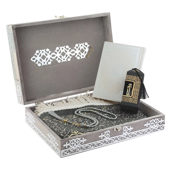 Silver and Grey Platinum Quran Gift Set