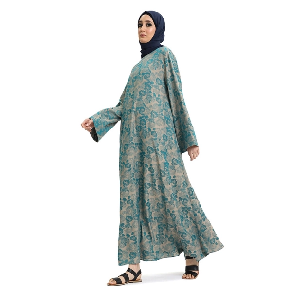 Floral Green Abaya