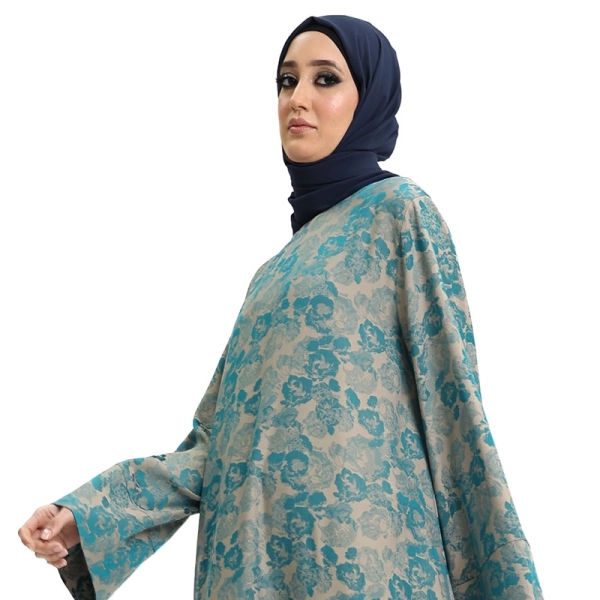 Green floral Muslim abaya