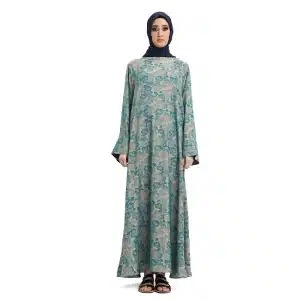 Women's Floral Green Abaya