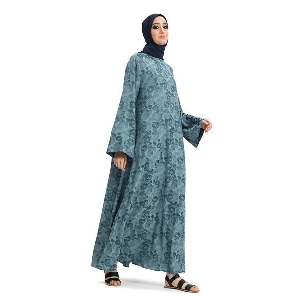 turquoise floral Muslim abaya