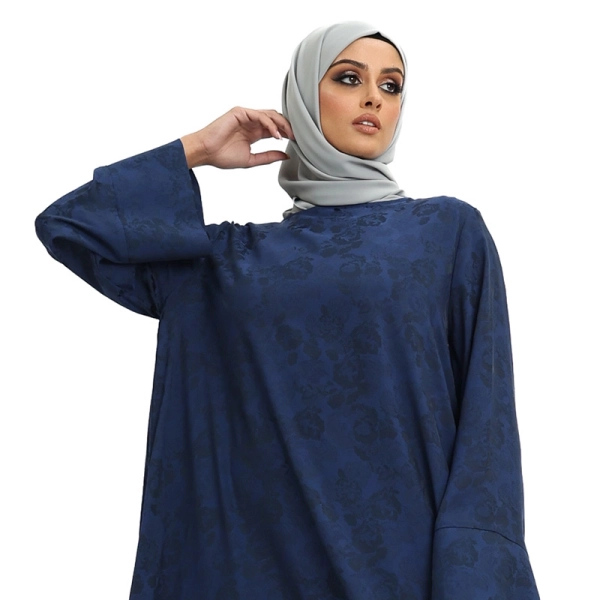 Floral Navy Blue Abaya