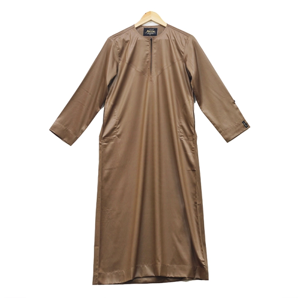 Kids Omani Satin Caramel Thobe ASB- K34 COL 17