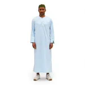 baby blue satin omani designer thobe