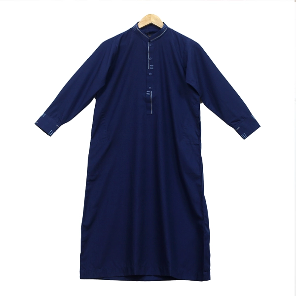 Detailed Navy Muslim Boys Thobe