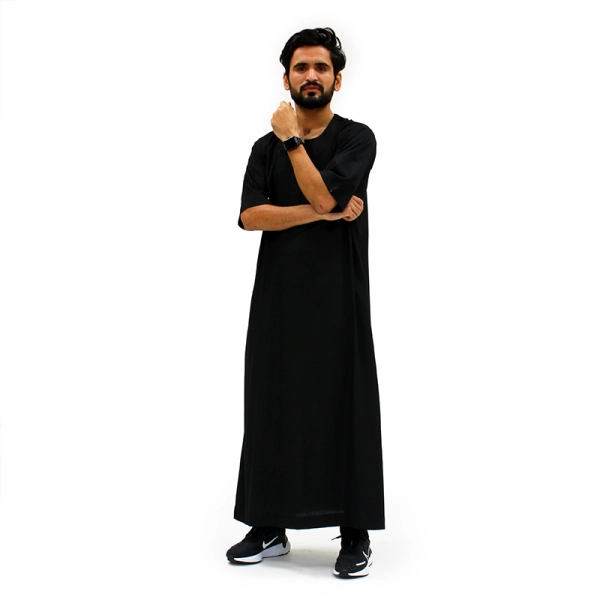 short sleeve black men’s thobes