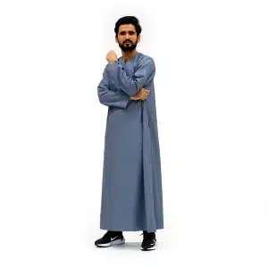 grey men's Islamic thobe