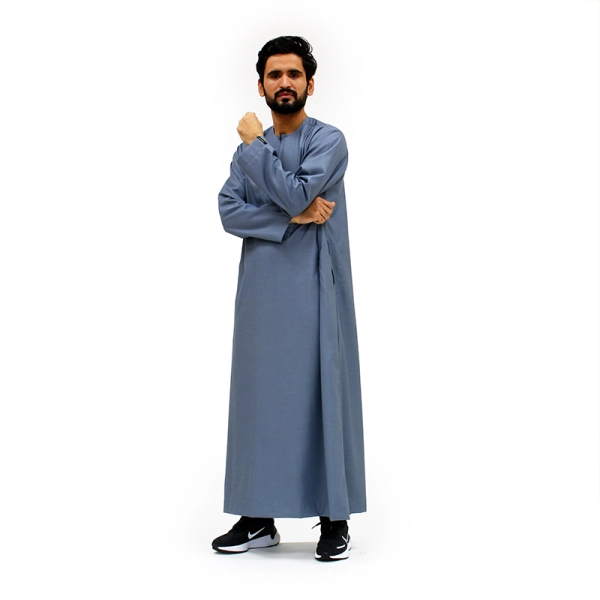 grey men's Islamic thobe