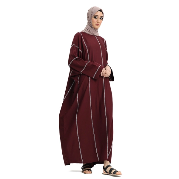 Batwing Maroon Muslim Prayer Abaya