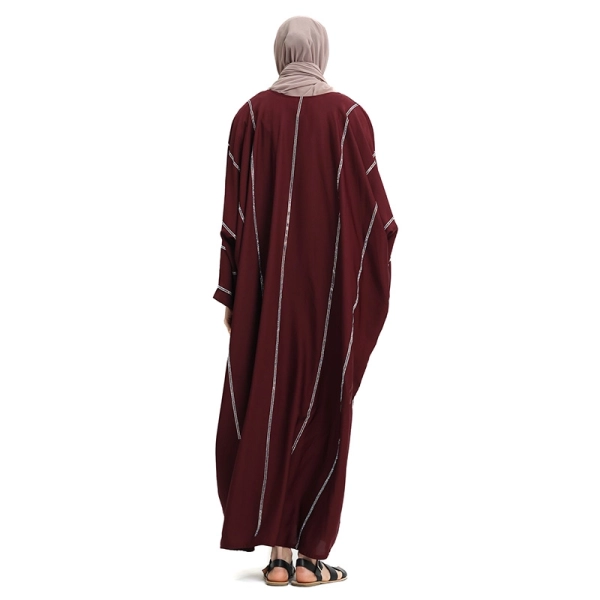 Batwing Maroon Muslim Prayer Abaya