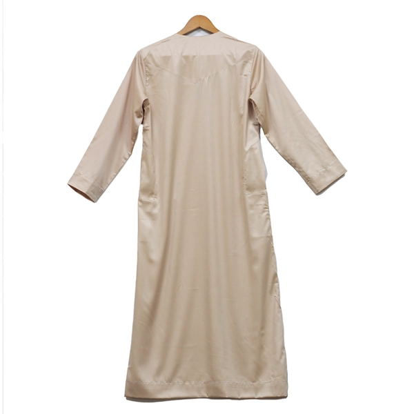 Omani Beige Muslim Boys Satin Thobe