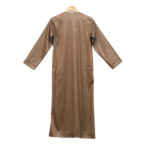 caramel satin Omani thobe for boys