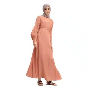 Moonlight Belted Peach Dress