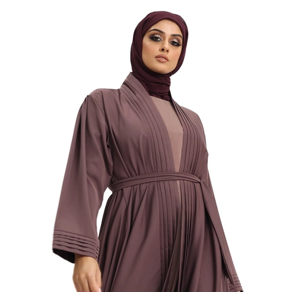 Sumiyyah soft fabric belted kimono mauve