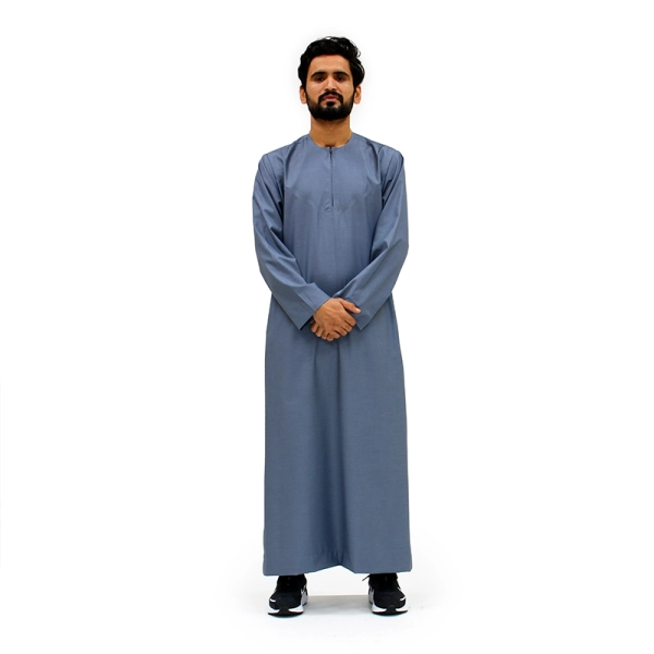 grey men's Islamic thobe