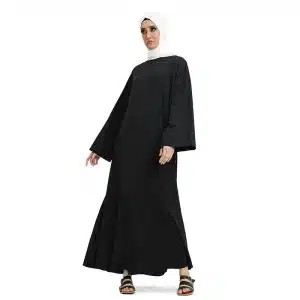 Black Floral Abaya