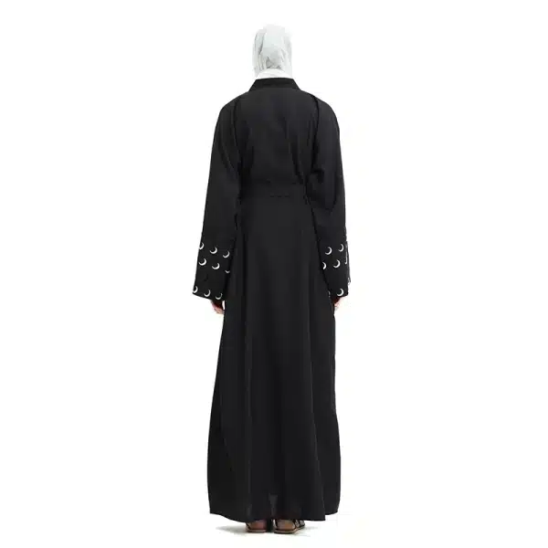 Linen Black Muslim Abaya