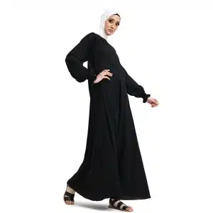 nida fabric Black Abaya