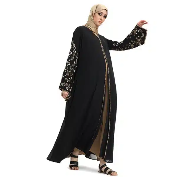 chiffon kimono in black gold