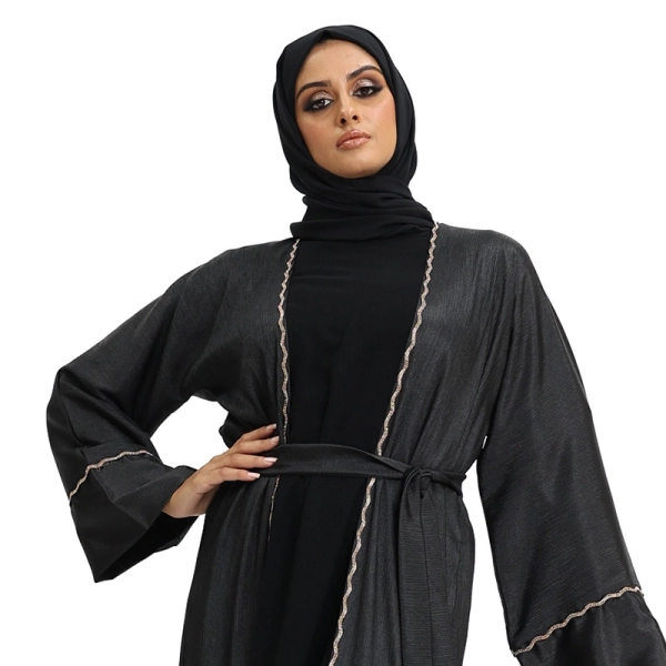 black 2 Piece Abaya Set